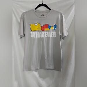 The Simpsons Gray T-Shirt Boys' Bart Whatever Attitude Tee  Size XL (14/16)
